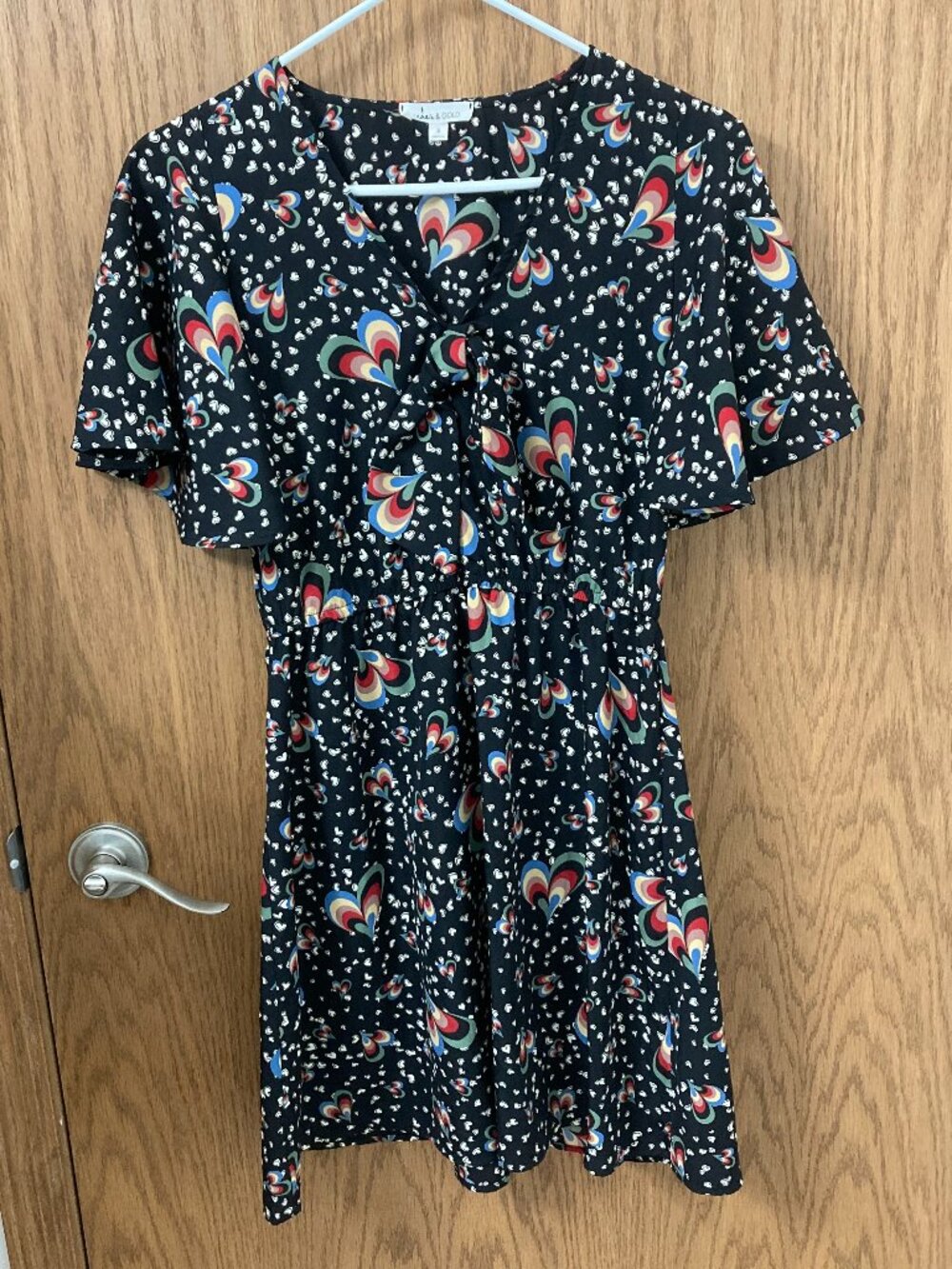 Cedar & Gold Black Rainbow Heart Dress - S
